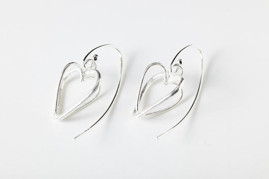 Interconnecting Heart Earrings Sterling Silver